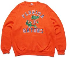 画像1: 80s USA製 FLORIDA GATORS マスコット スウェット オレンジ L (1)