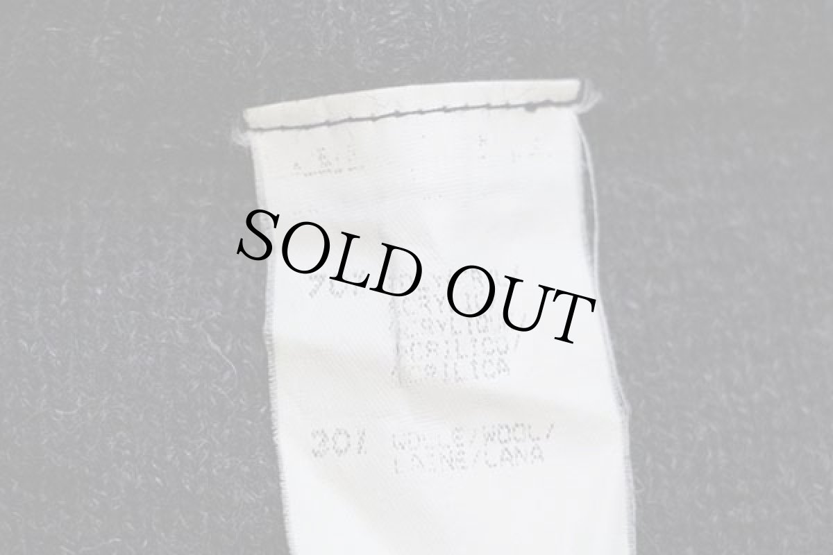 画像4: 90s UNKNOWN ダイヤ柄 アクリル×ウールニット セーター チャコールグレー 52/54 (4)