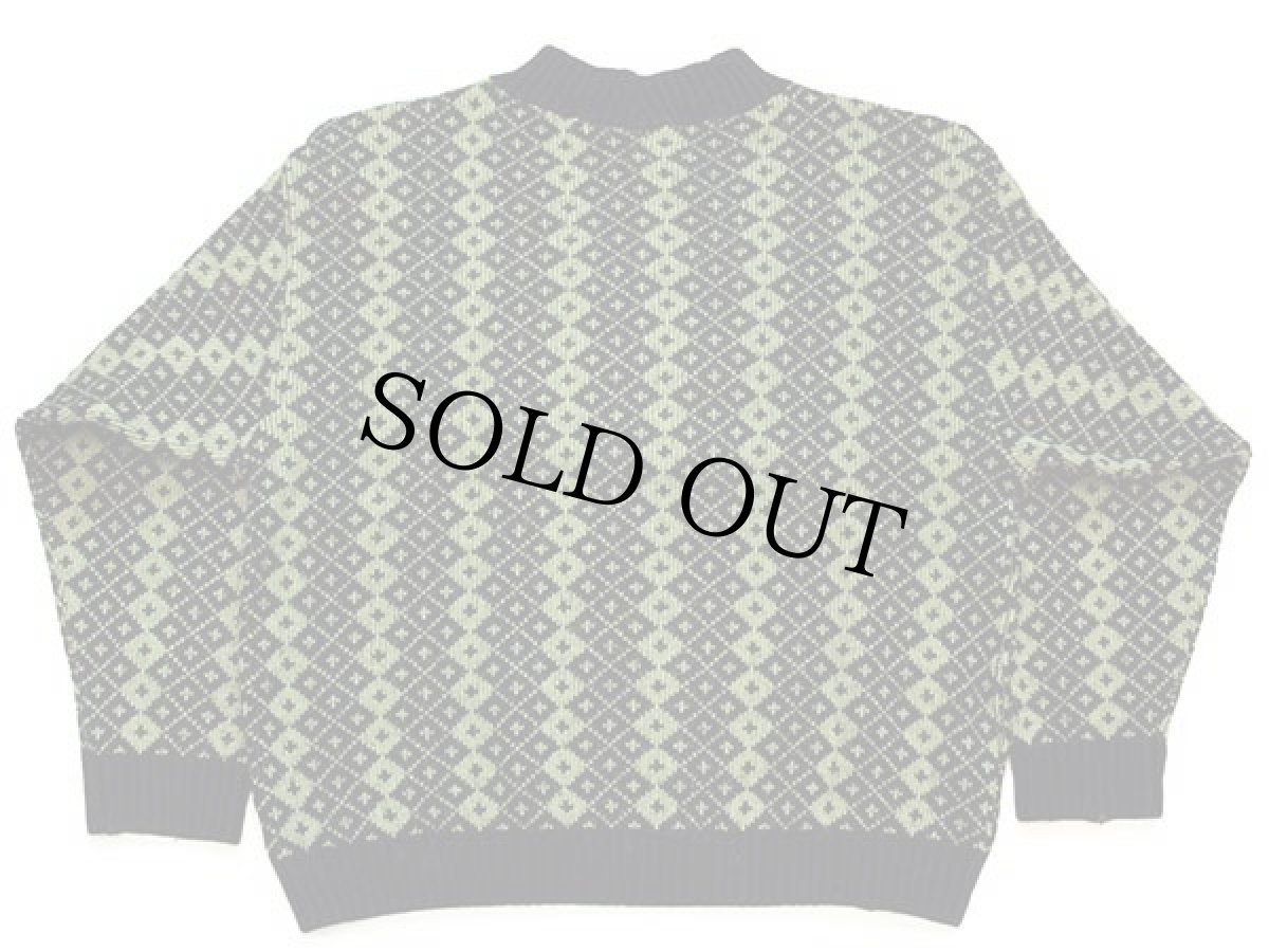 画像2: デッドストック★90s イタリア製 Bhathaus 総柄 モックネック ウール×アクリルニット セーター (2)