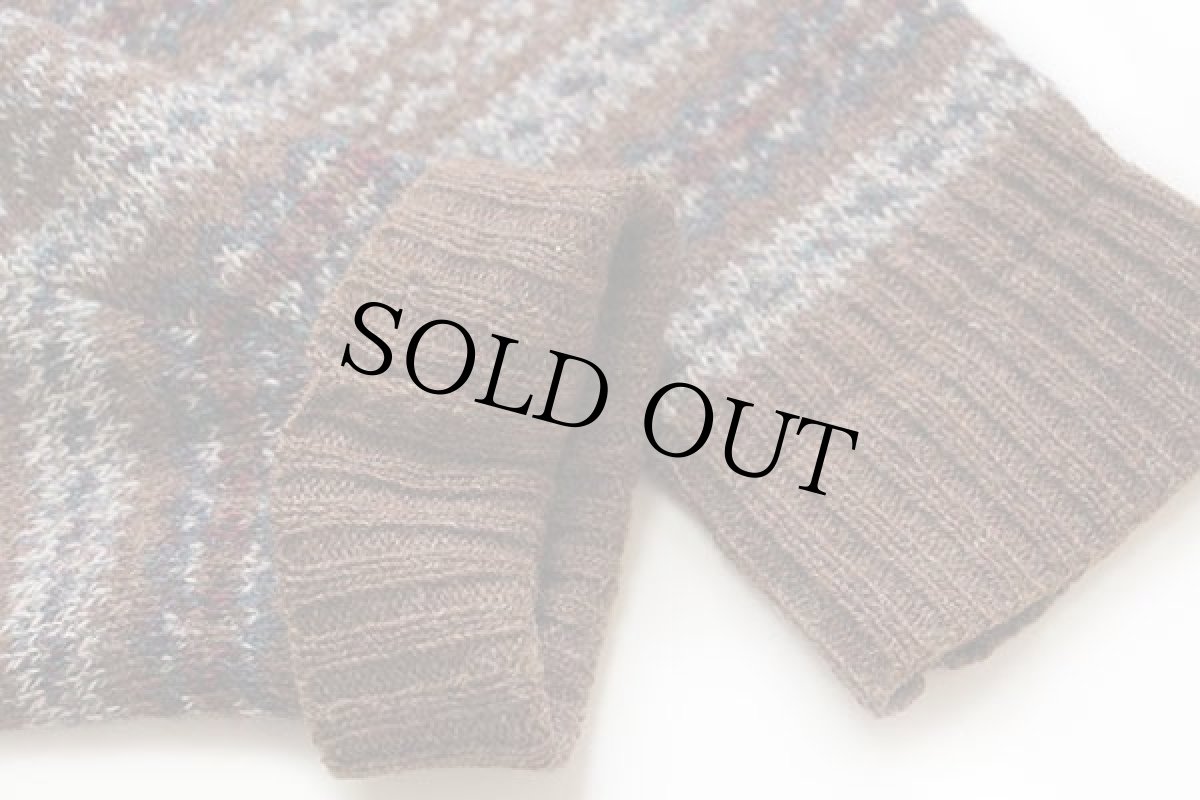 画像6: 90s SHETLAND フェアアイル柄 ウールニット カーディガン 54 (6)