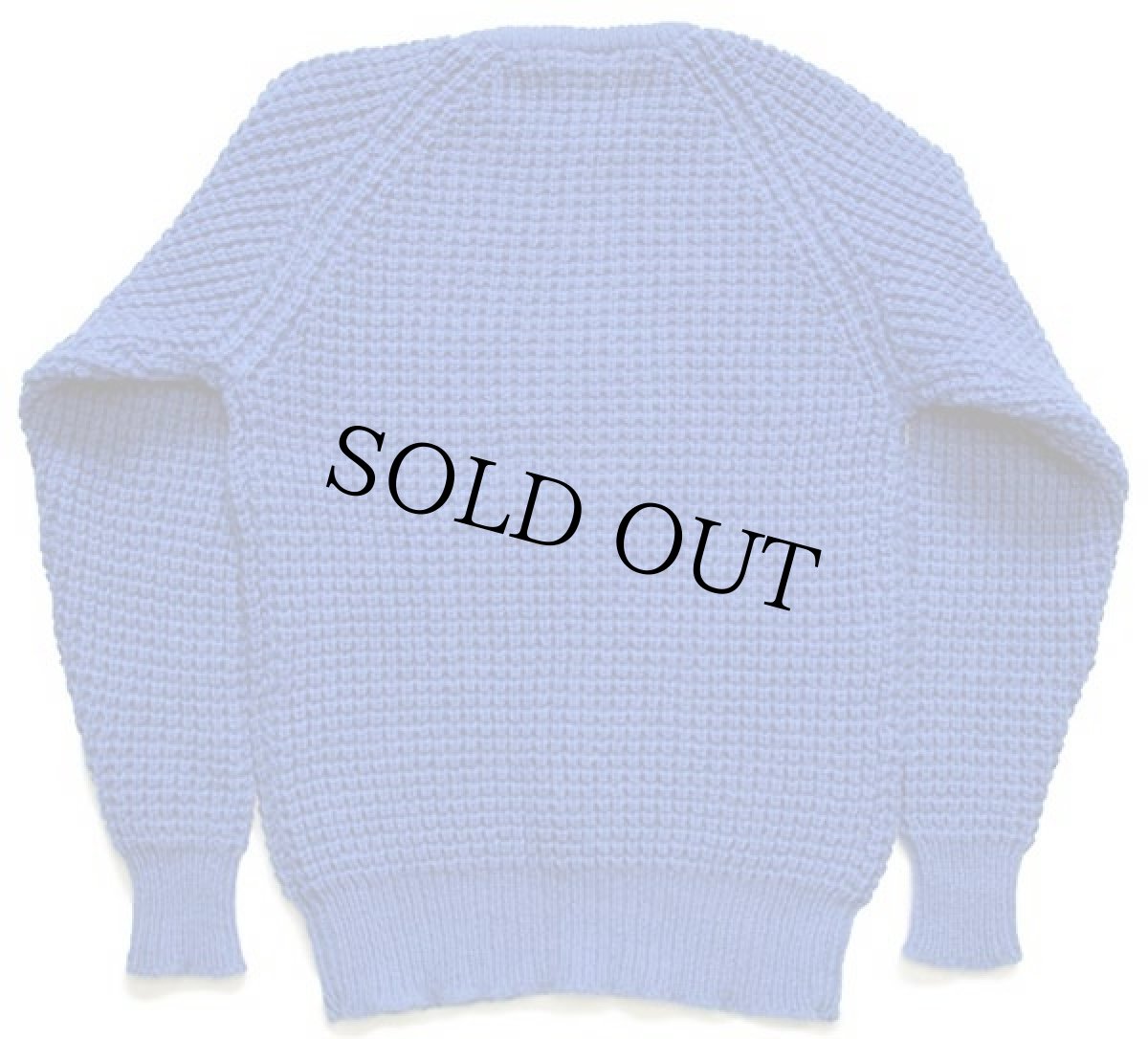 画像2: 80s Resaknit ウール ポップコーンニット セーター ブルー M (2)