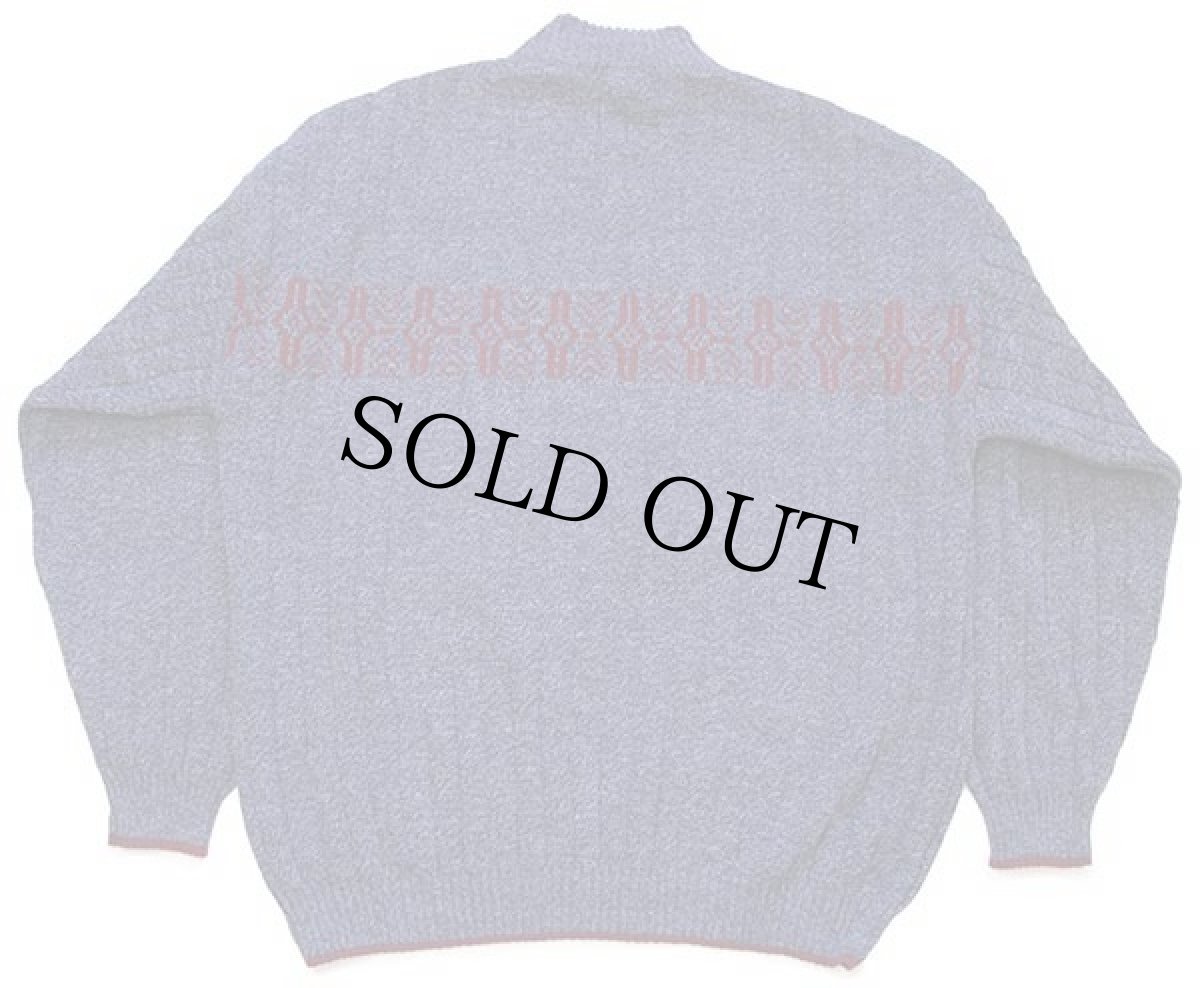 画像2: 90s イタリア製 UNKNOWN モックネック ウール×アクリルニット セーター ネイビー ミックス XL (2)