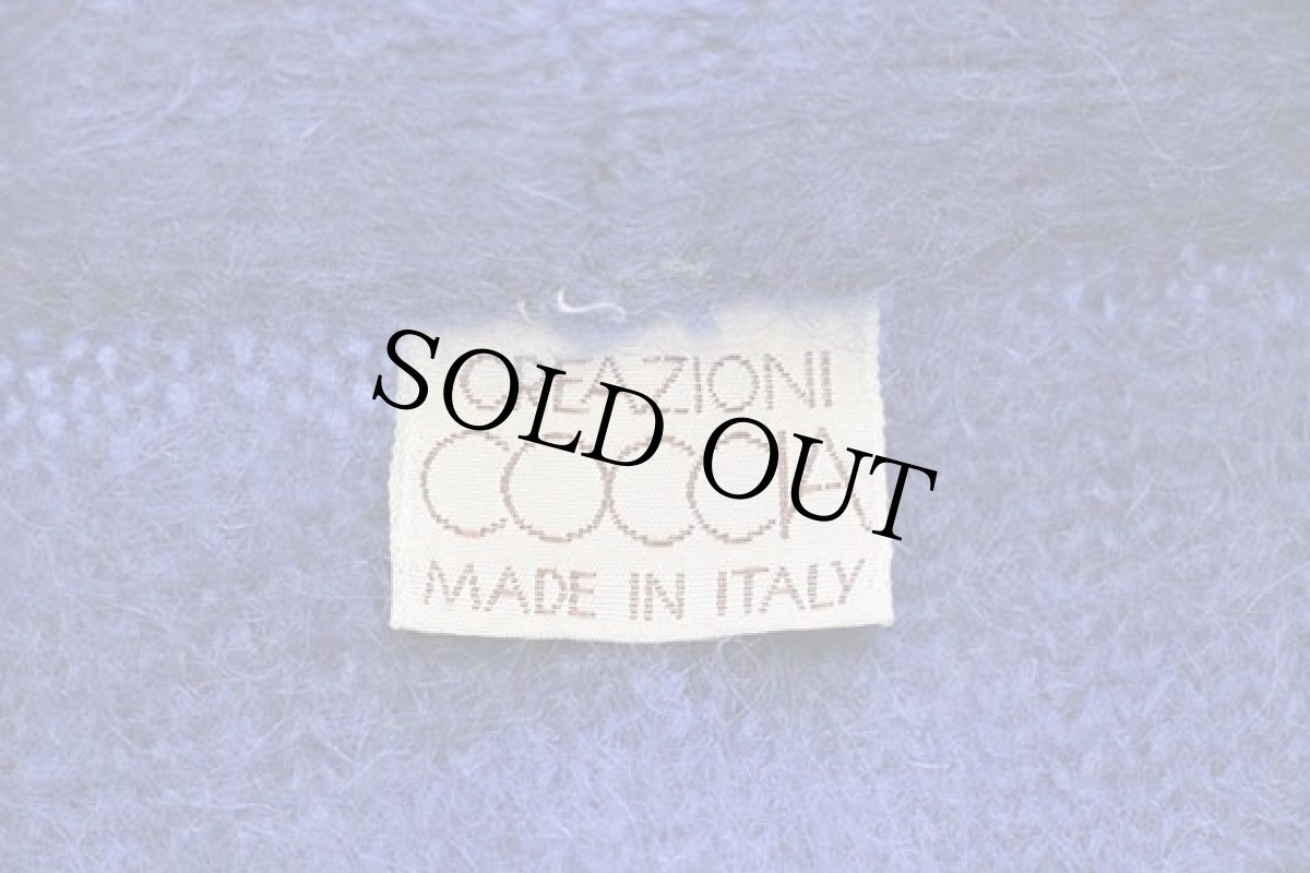 画像4: 80s イタリア製 CREAZIONI COCCIA モヘヤニット カーディガン ブルー M (4)