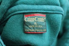 画像4: 90s USA製 Cross Creek 無地 ハイネック ハーフジップ スウェット 緑 XL (4)