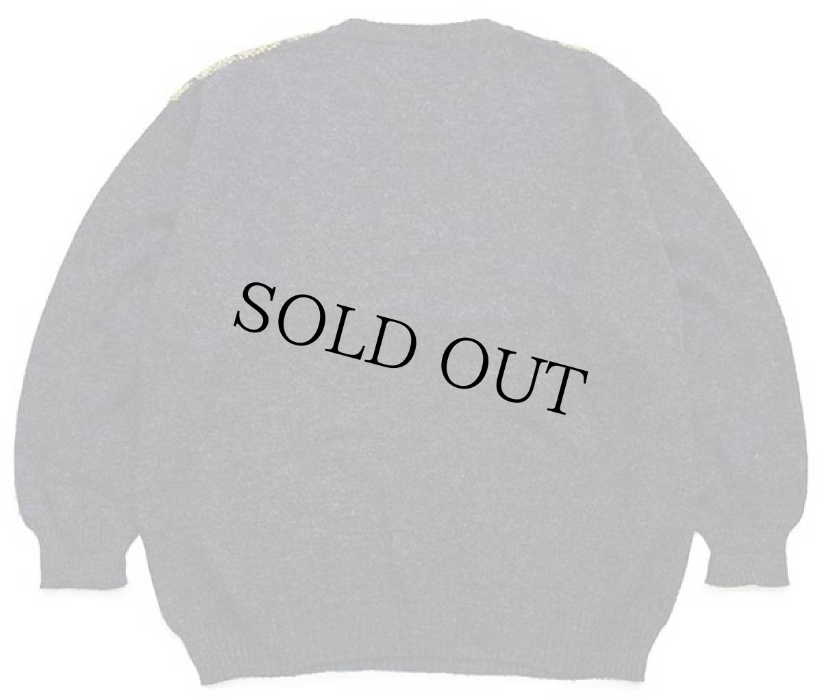 画像2: 90s UNKNOWN ダイヤ柄 アクリル×ウールニット セーター チャコールグレー 52/54 (2)