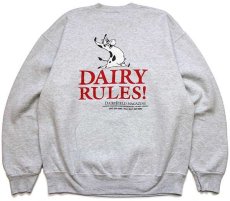 画像1: 90s USA製 FOOD EXPO 97 DAIRY RULES! 牛 両面プリント スウェット 杢ライトグレー XL (1)