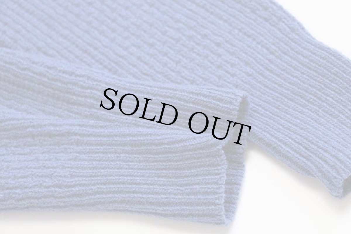 画像6: 60s MONTGOMERY WARD BRENT 無地 ラムウール×アクリルニット セーター 青 (6)