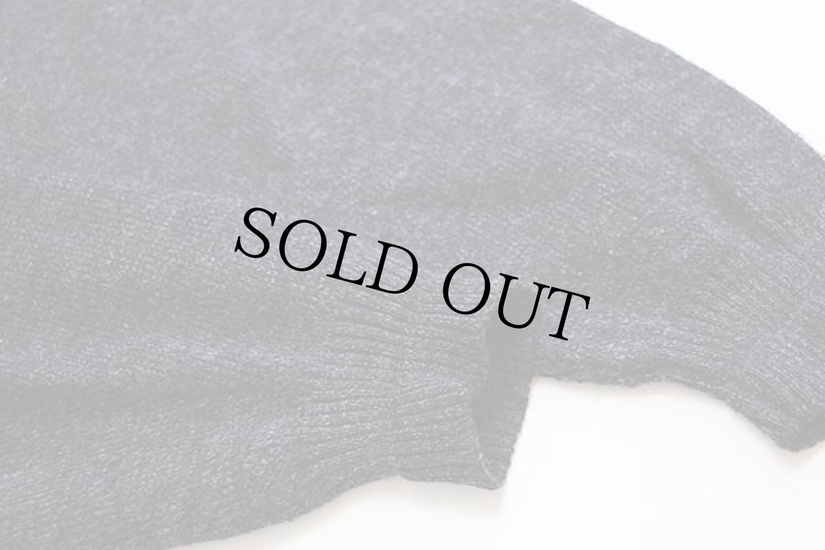 画像6: 90s UNKNOWN ダイヤ柄 アクリル×ウールニット セーター チャコールグレー 52/54 (6)