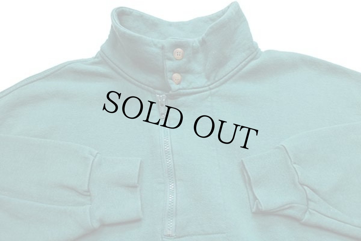 画像3: 90s USA製 Cross Creek 無地 ハイネック ハーフジップ スウェット 緑 XL★ブランク (3)