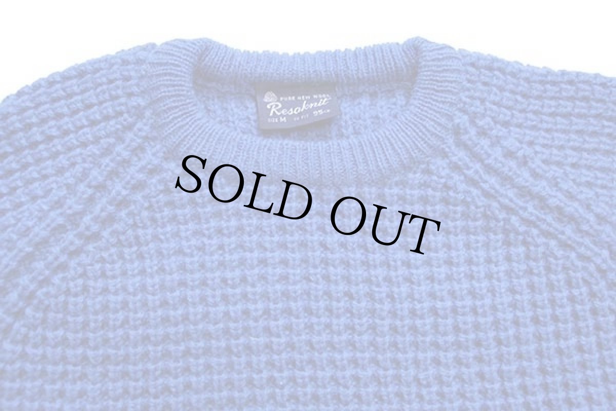 画像3: 80s Resaknit ウール ポップコーンニット セーター ブルー M (3)