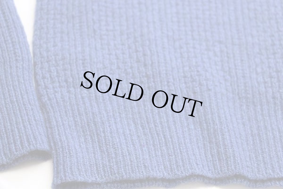 画像5: 60s MONTGOMERY WARD BRENT 無地 ラムウール×アクリルニット セーター 青 (5)