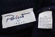 画像4: 90s イタリア製 Point OF ITALY 編み柄 デザイン メリノウール×アクリルニット セーター 紺 50 (4)