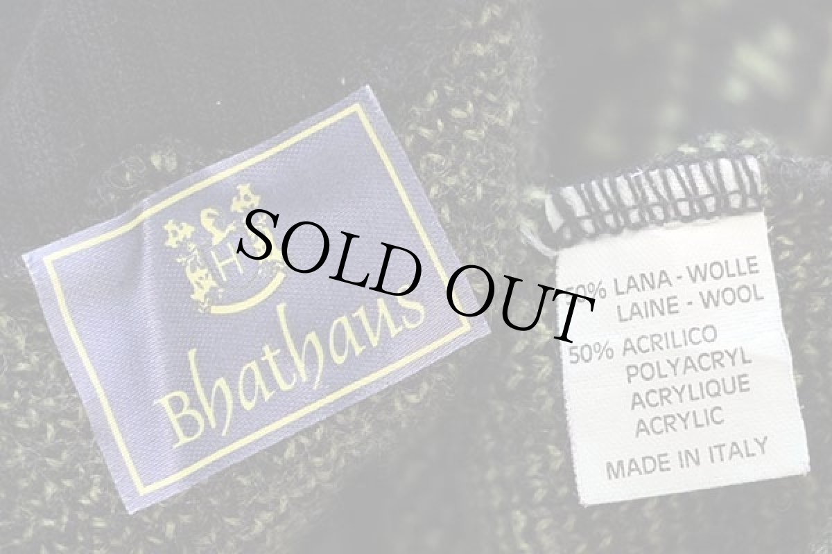 画像4: デッドストック★90s イタリア製 Bhathaus 総柄 モックネック ウール×アクリルニット セーター (4)