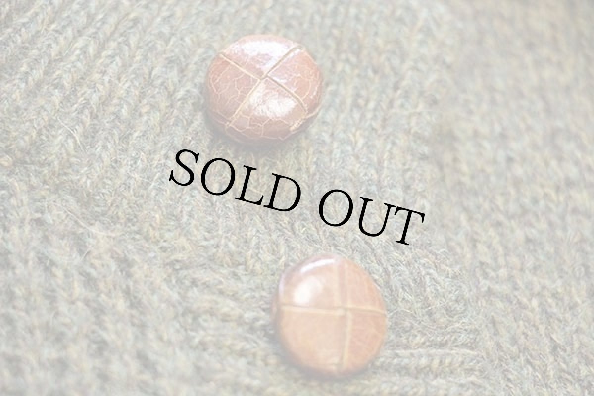 画像5: 80s Sabamo マルチカラー 太ボーダー モックネック ローゲージ ウールニット カーディガン 52 (5)