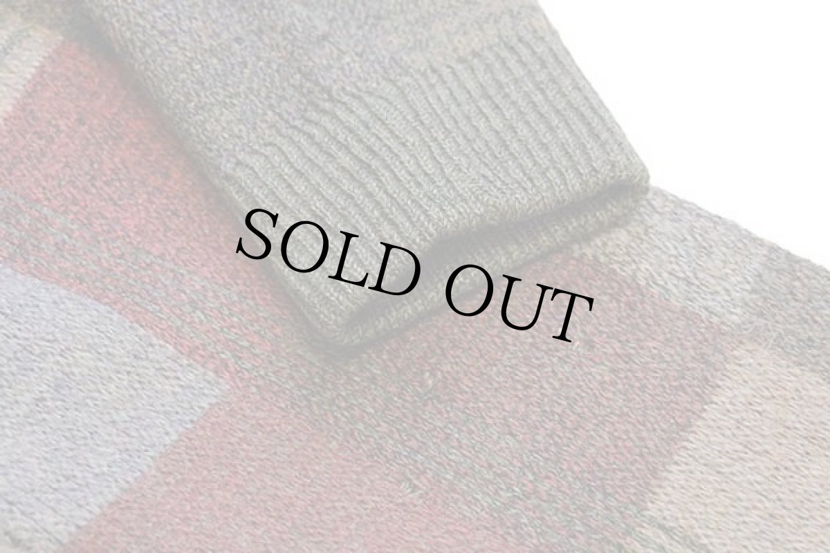 画像6: 80s イタリア製 UNKNOWN パッチワーク柄 モックネック アクリル×ウール×キッドモヘヤニット カーディガン 5 (6)