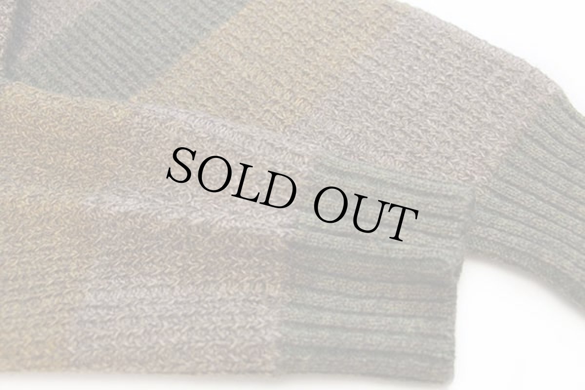 画像7: 80s Sabamo マルチカラー 太ボーダー モックネック ローゲージ ウールニット カーディガン 52 (7)