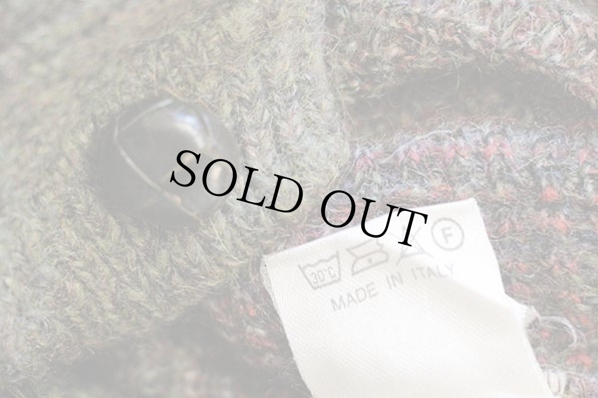 画像4: 80s イタリア製 UNKNOWN パッチワーク柄 モックネック アクリル×ウール×キッドモヘヤニット カーディガン 5 (4)