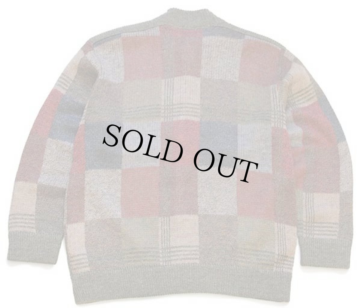 画像2: 80s イタリア製 UNKNOWN パッチワーク柄 モックネック アクリル×ウール×キッドモヘヤニット カーディガン 5 (2)