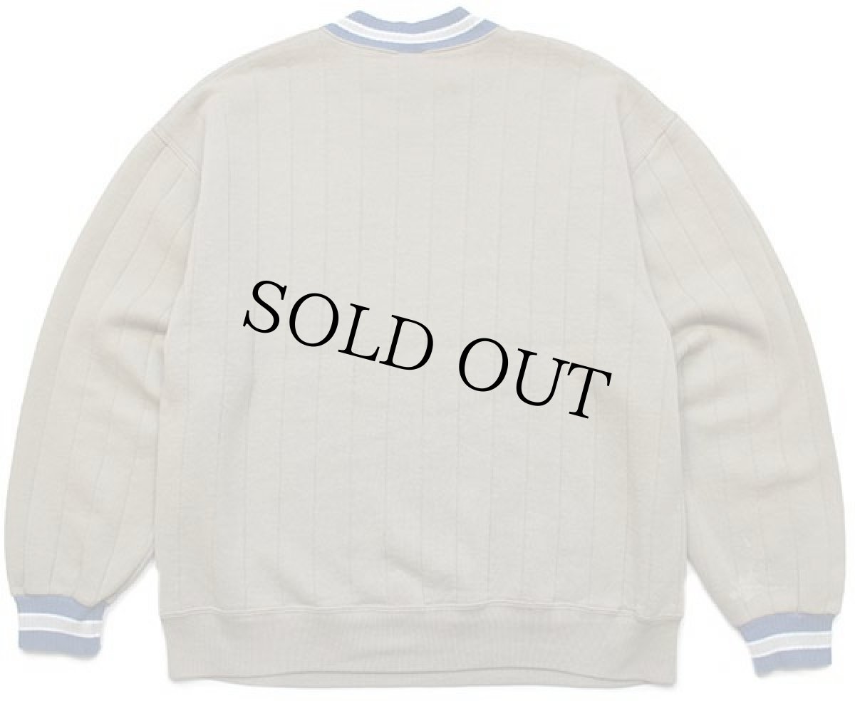 画像2: 90s USA製 AT&T ロゴ刺繍 リブライン 針抜き スウェット グレーベージュ L (2)