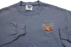 画像3: 90s Leeリー MAINE ビーンブーツ 刺繍 スウェット ブルーグレー XL (3)