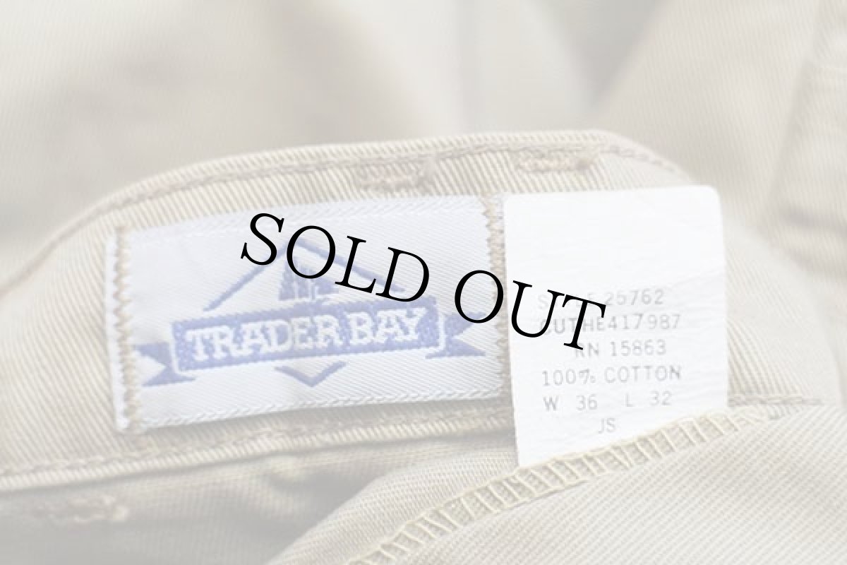 画像6: 90s USA製 TRADER BAY コットンツイル ブッシュパンツ カーキ W36 (6)