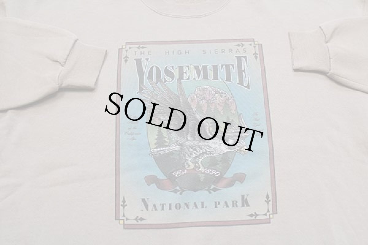 画像3: 90s YOSEMITE NATIONAL PARK イーグル スウェット グレーブラウン★ヨセミテ国立公園 (3)