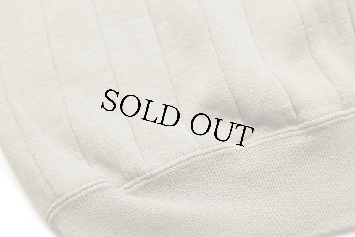 画像5: 90s USA製 AT&T ロゴ刺繍 リブライン 針抜き スウェット グレーベージュ L (5)