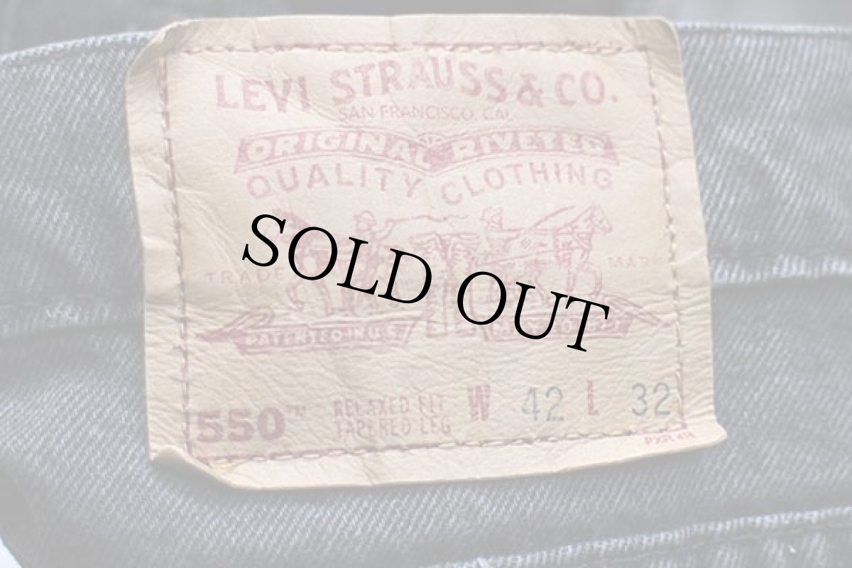 画像6: 90s USA製 Levi'sリーバイス 550 ブラック デニムパンツ w42 L32★SDP1664 (6)