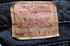 画像6: 90s USA製 Levi'sリーバイス 550 ブラック デニムパンツ w42 L32★SDP1664 (6)