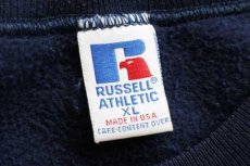画像4: 90s USA製 RUSSELLラッセル 無地 前V スウェット 紺 XL★ブランク (4)
