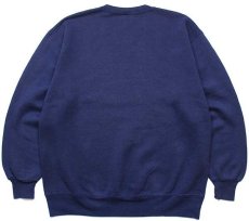 画像2: 90s USA製 RUSSELLラッセル 無地 前V スウェット 紺 XL★ブランク (2)