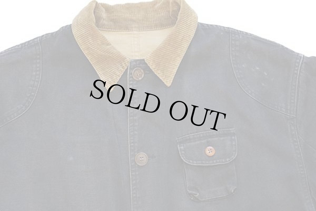 画像3: 80s ポロ カントリー ラルフローレン リバーシブル コットン ダック地 ハンティングジャケット 黒×茶 L (3)