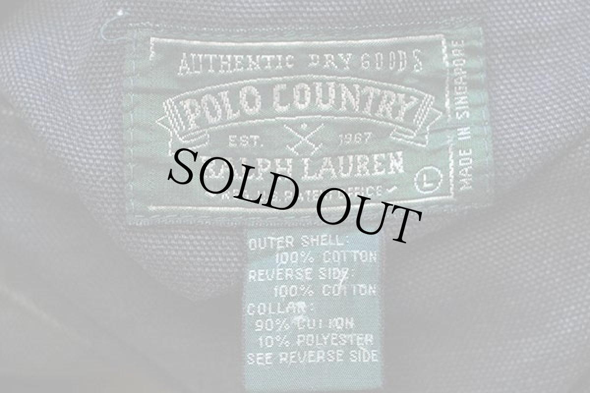 画像6: 80s ポロ カントリー ラルフローレン リバーシブル コットン ダック地 ハンティングジャケット 黒×茶 L (6)