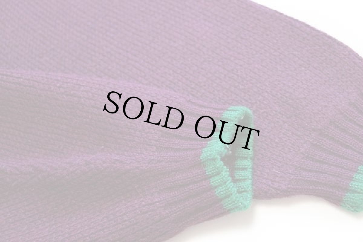 画像6: 80s イタリア製 Levi'sリーバイス ツートン 切り替え アルパカ×ウールニット セーター 緑×紫 L★ユーロ (6)