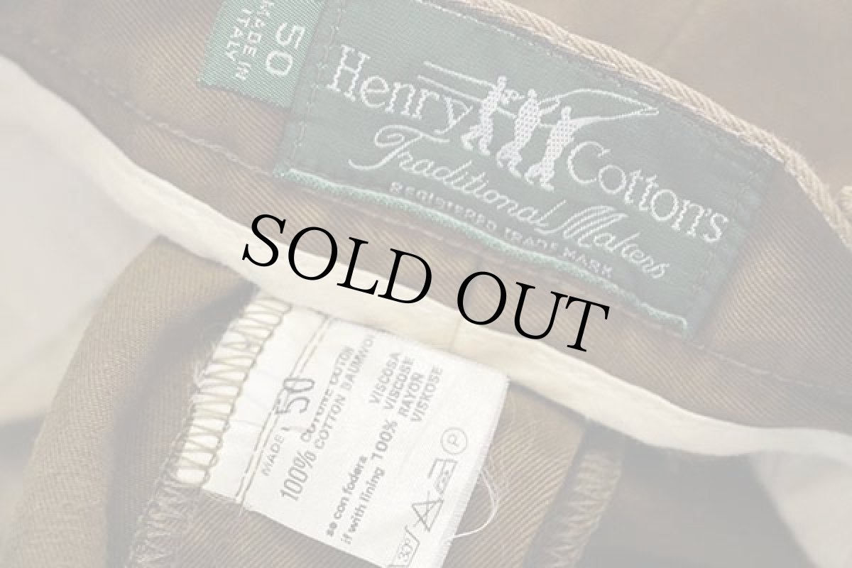 画像6: 90s イタリア製 Henry Cotton's ツータック スラックス コットンパンツ 黄土色 50 (6)