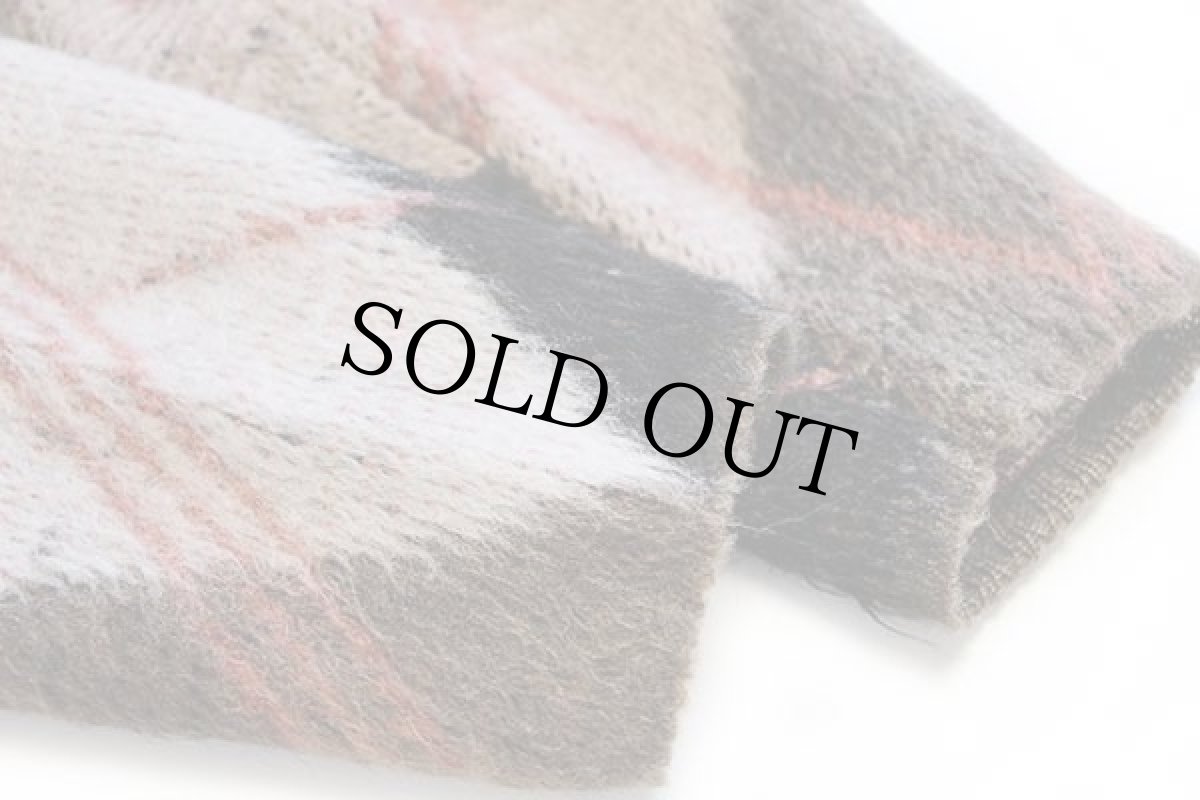 画像7: 60s Alps アーガイル柄 ジャガード ウールニット フルジップ セーター S (7)