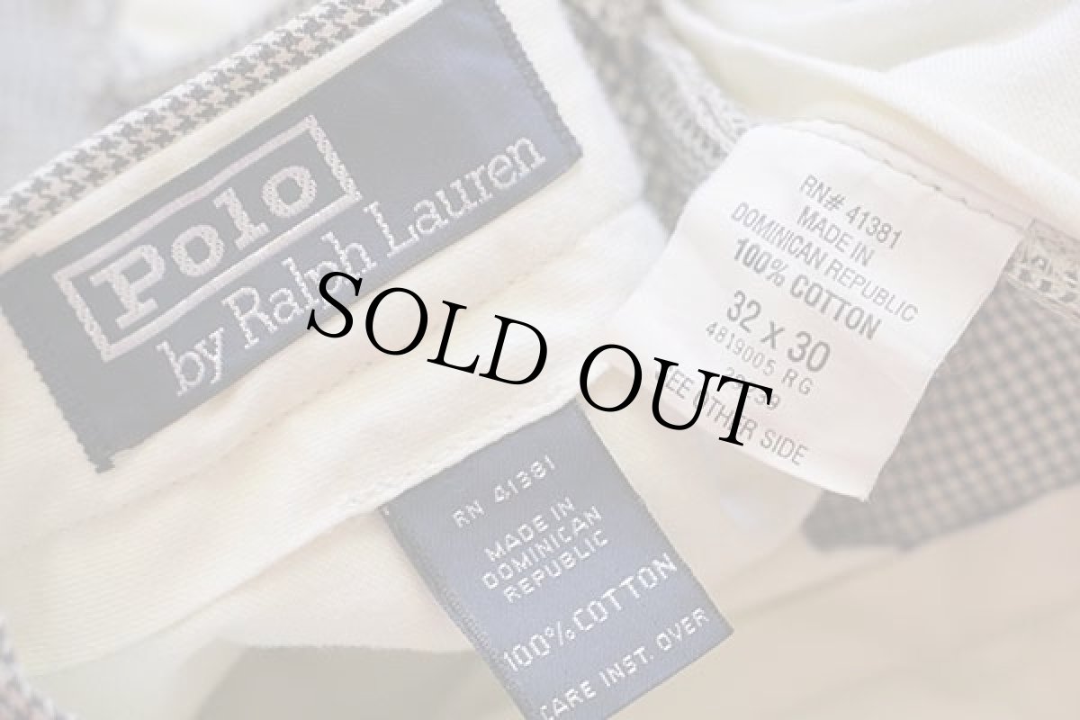 画像6: 90s ポロ ラルフローレン 千鳥格子 ツータック スラックス コットンパンツ w32 (6)