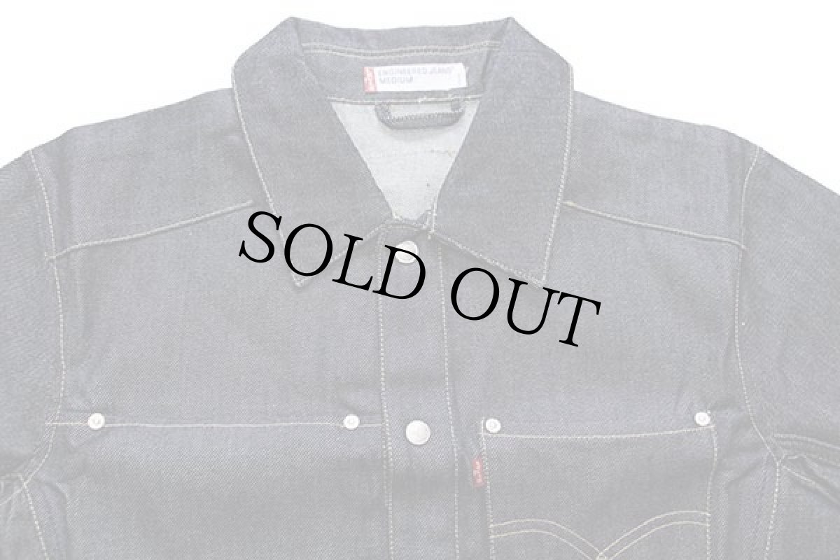 画像3: デッドストック★00s Levi'sリーバイス ENGINEERED JEANS 70100 立体裁断 デニムジャケット M★B ユーロ (3)