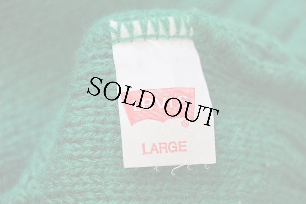 画像4: 80s イタリア製 Levi'sリーバイス ツートン 切り替え アルパカ×ウールニット セーター 緑×紫 L★ユーロ (4)