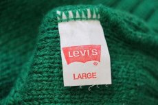 画像4: 80s イタリア製 Levi'sリーバイス ツートン 切り替え アルパカ×ウールニット セーター 緑×紫 L★ユーロ (4)