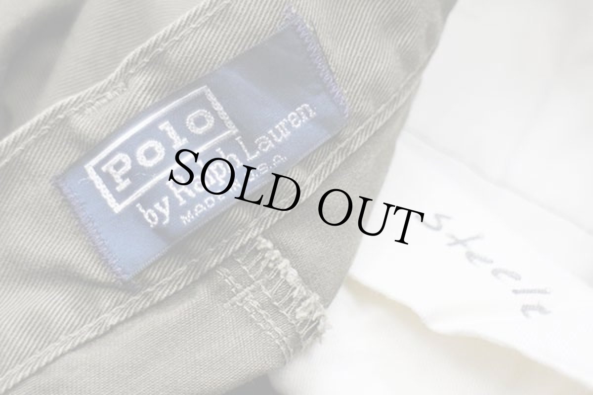 画像6: 90s USA製 ポロ ラルフローレン ツータック コットン チノパン オリーブ w40★113 (6)