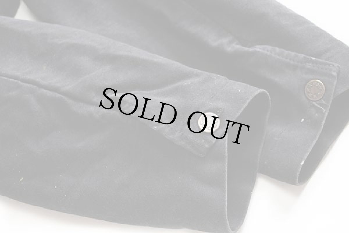 画像8: 80s UNKNOWN ブラック コットン モールスキン カバーオール ペンキ飛び 48 (8)