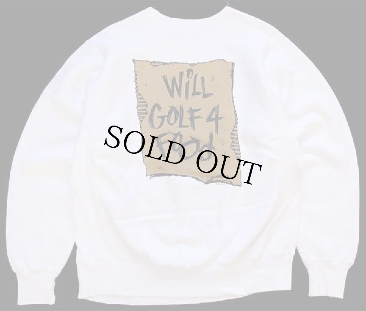 画像2: 90s USA製 Leeリー SPLIT TEE Will Golf 4 Food 両面プリント リバースウィーブ スウェット 白 L (2)