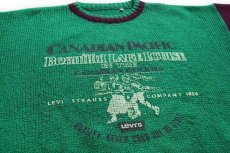 画像3: 80s イタリア製 Levi'sリーバイス ツートン 切り替え アルパカ×ウールニット セーター 緑×紫 L★ユーロ (3)