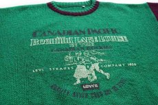 画像3: 80s イタリア製 Levi'sリーバイス ツートン 切り替え アルパカ×ウールニット セーター 緑×紫 L★ユーロ (3)