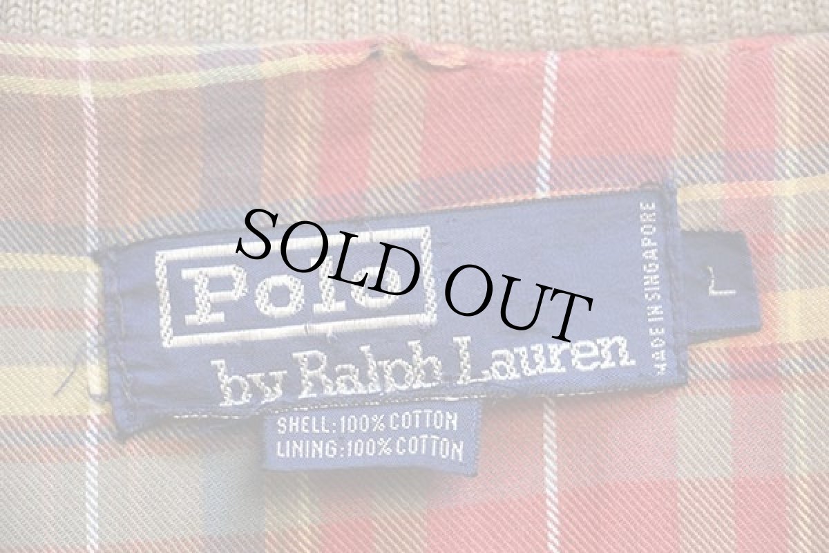 画像4: 90s ポロ ラルフローレン G9タイプ マドラスチェックライナー 太畝 コーデュロイ ハリントンジャケット 茶 L (4)