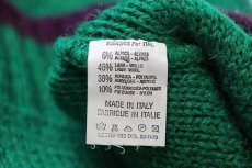 画像5: 80s イタリア製 Levi'sリーバイス ツートン 切り替え アルパカ×ウールニット セーター 緑×紫 L★ユーロ (5)
