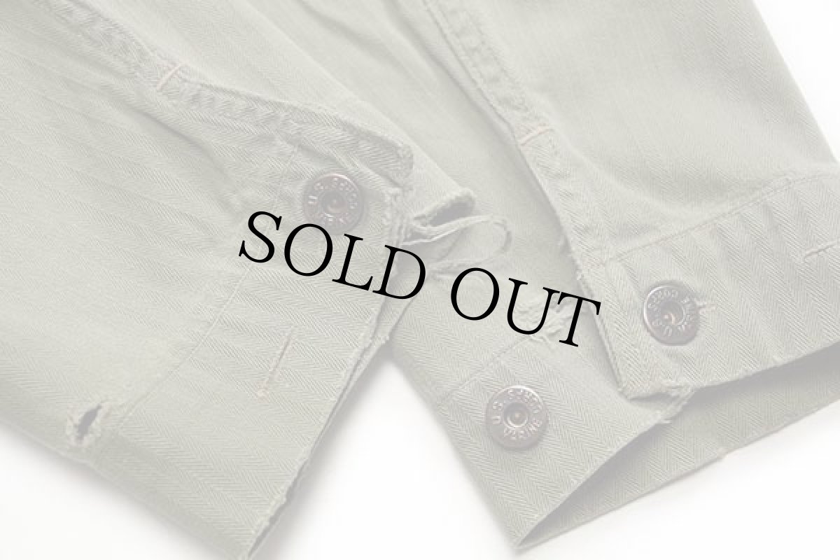 画像5: 40s 米軍 USMC M-41 HBT ヘリンボーンツイル ジャケット ボロ (5)