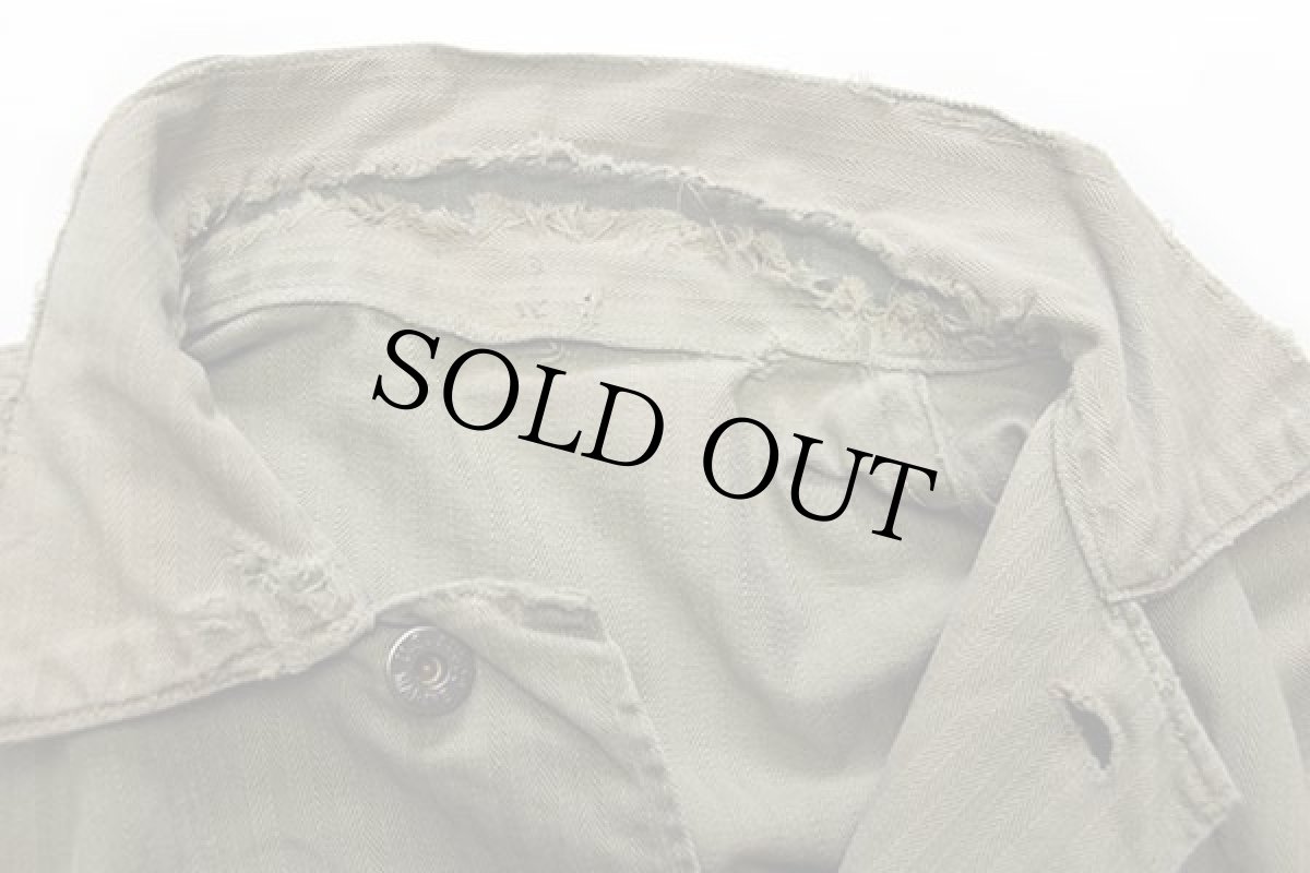 画像8: 40s 米軍 USMC M-41 HBT ヘリンボーンツイル ジャケット ボロ (8)