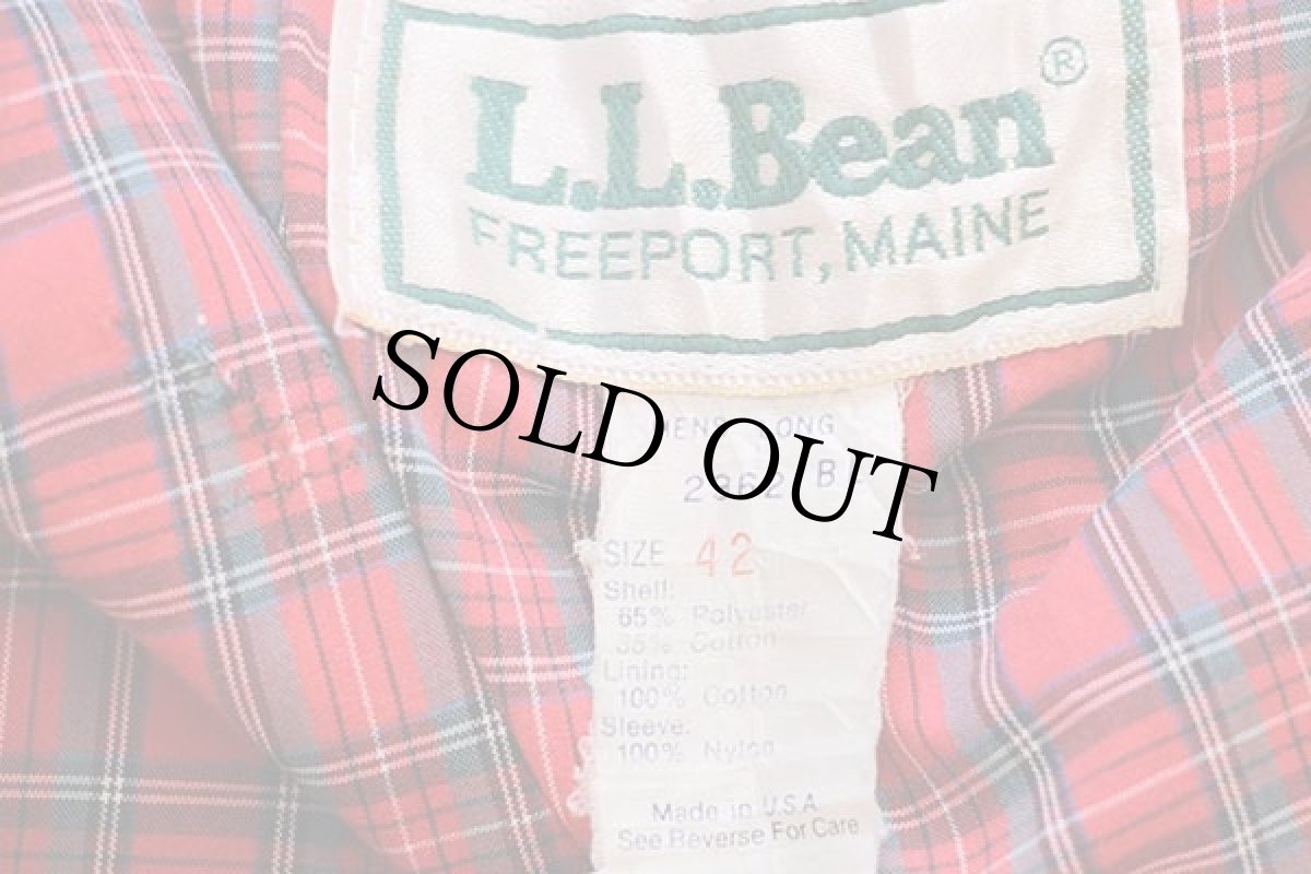 画像4: 80s USA製 L.L.Bean G9タイプ タータンチェックライナー ハリントンジャケット ライトベージュ 42L (4)